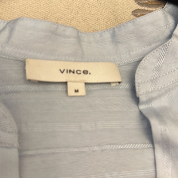 Vince Stripe Popover Blouse, Blue, Size Medium - Picture 2 of 5